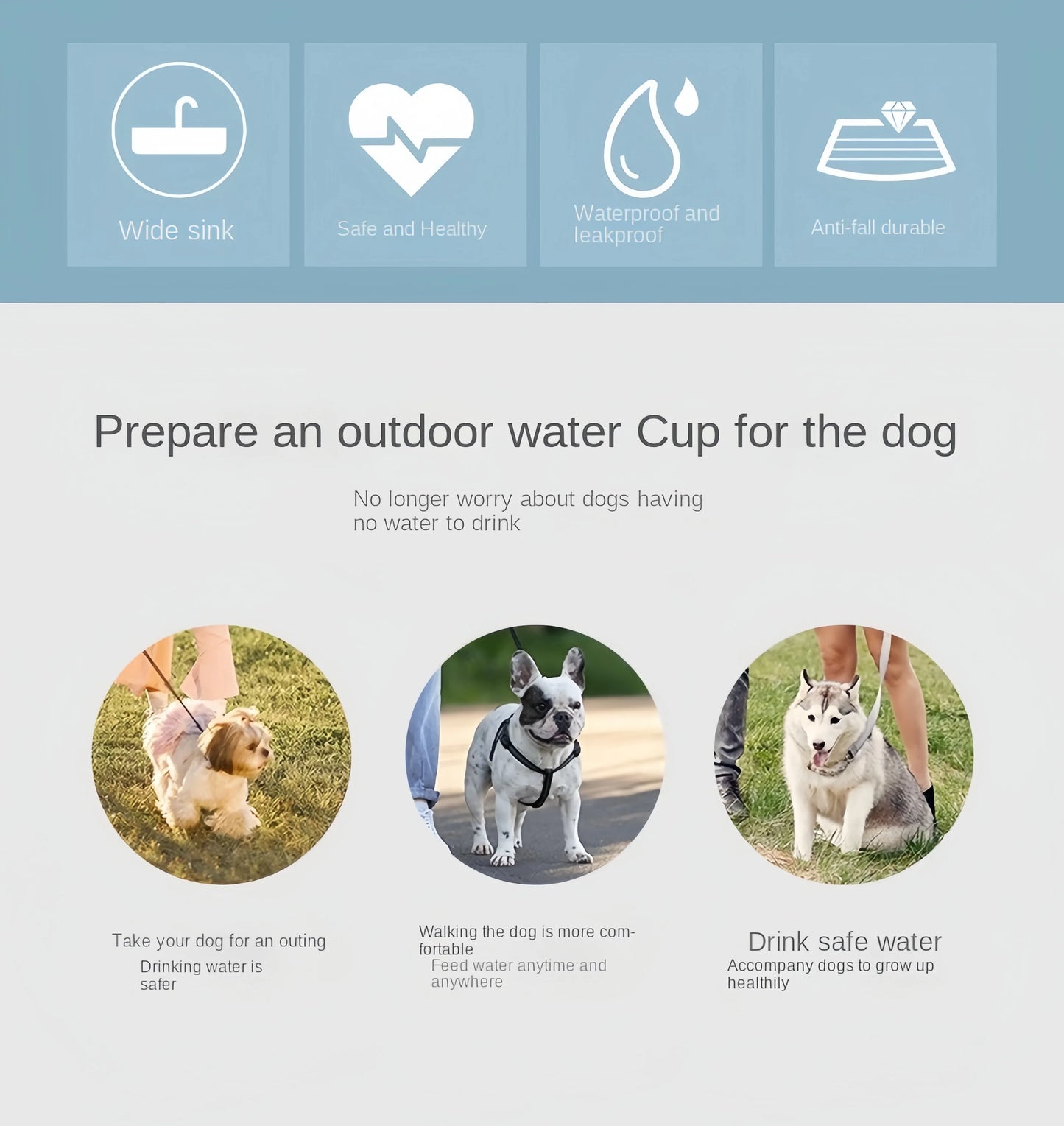 Portable Dog Cat Water Bottle with Storage Food and Water Container